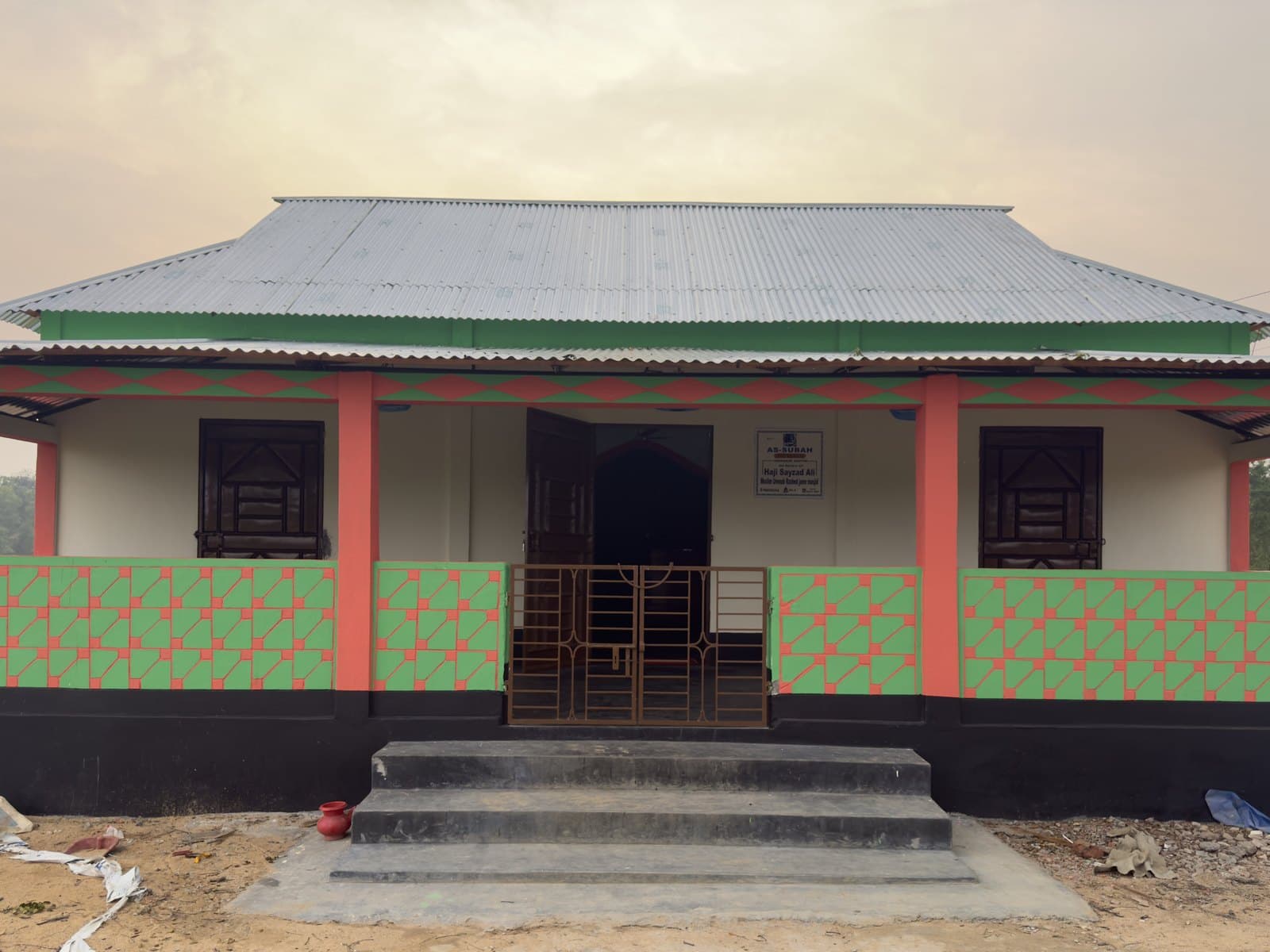 The completed Muslim Ummah Rashed Jame Masjid in Monosapara, Netrokona, Bangladesh